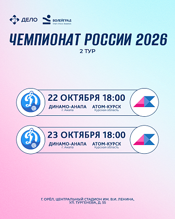 Расписание 2 тура Чемпионата России 2026 