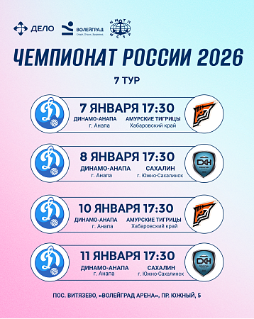 Расписание 7 тура Чемпионата России Высшей Лиги «А»